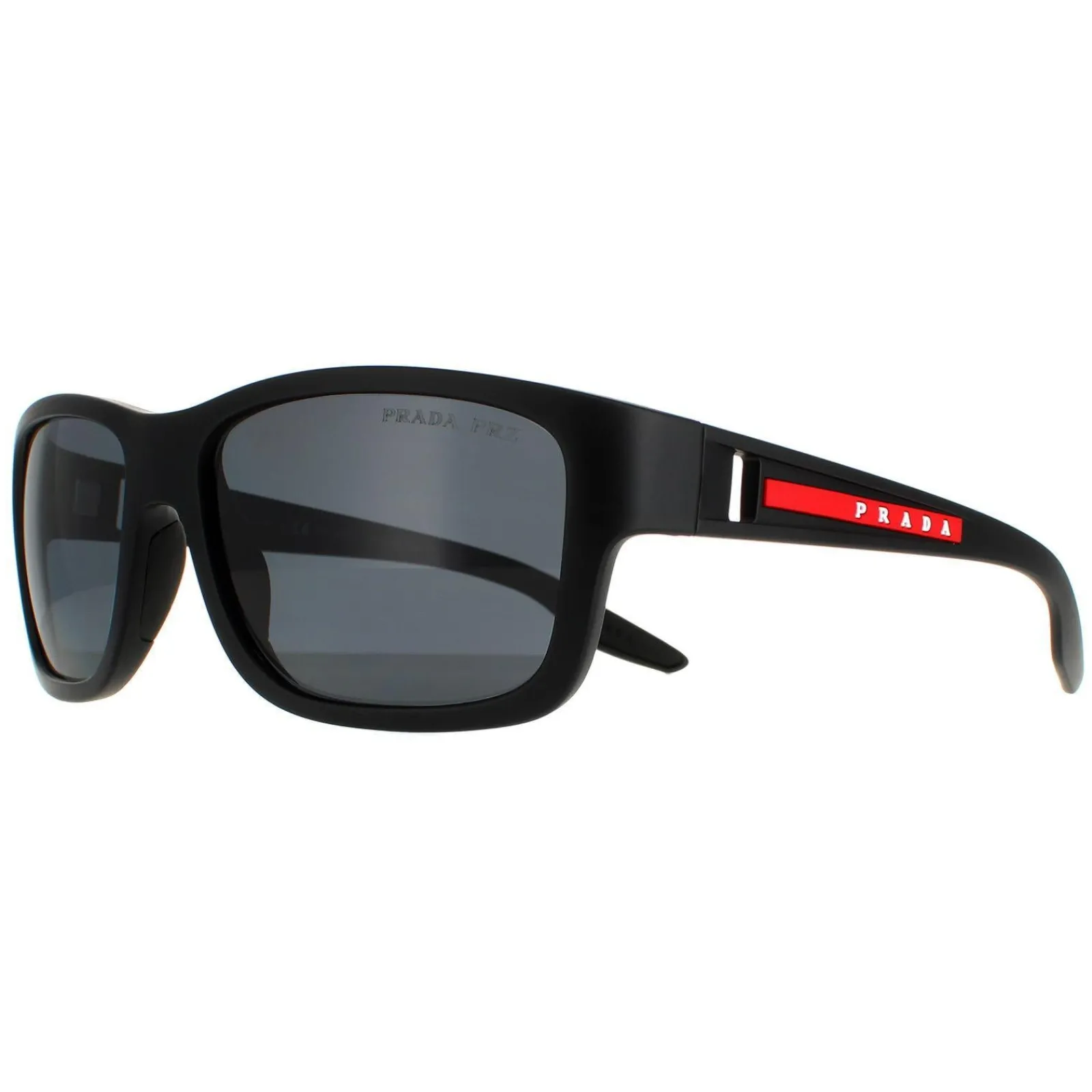 Prada Sport Polarised^Sunglasses PS01WS DG002G Black Rubber Dark Grey Polarized