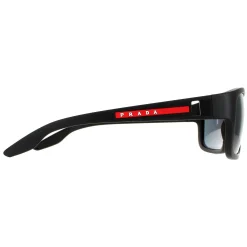 Prada Sport Polarised^Sunglasses PS01WS DG002G Black Rubber Dark Grey Polarized