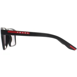 Prada Sport Polarised|Rectangle^Sunglasses PS05YS DG002G Black Rubber Dark Grey Polarized