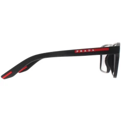 Prada Sport Polarised|Rectangle^Sunglasses PS05YS DG002G Black Rubber Dark Grey Polarized