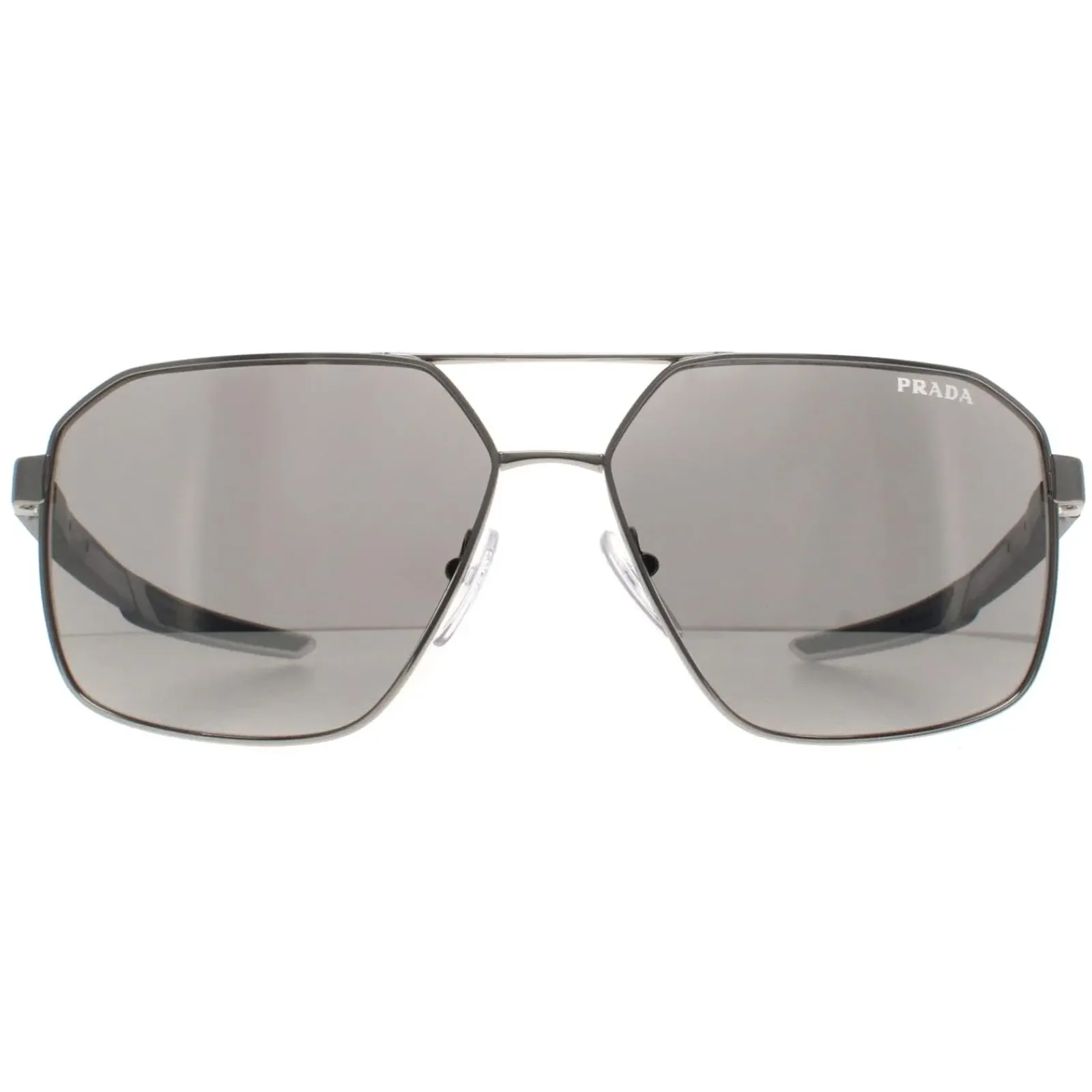 Prada Sport Aviator^Sunglasses PS55WS 1BC07F Silver Light Grey Silver Mirror