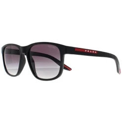 Prada Sport Rectangle^Sunglasses PS06YS 1AB09U Black Grey Gradient