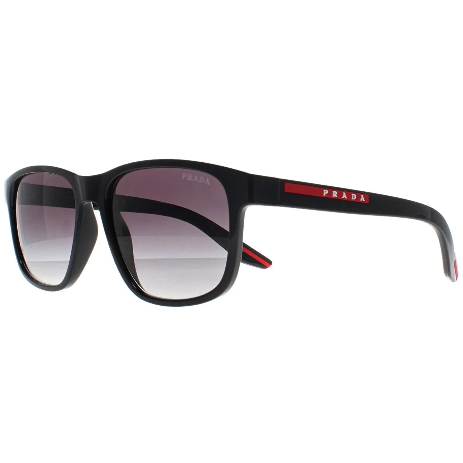 Prada Sport Rectangle^Sunglasses PS06YS 1AB09U Black Grey Gradient