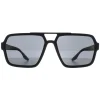 Prada Sport Polarised|Aviator^Sunglasses PS01XS DG002G Black Rubber Dark Grey Polarized