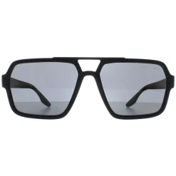 Prada Sport Polarised|Aviator^Sunglasses PS01XS DG002G Black Rubber Dark Grey Polarized