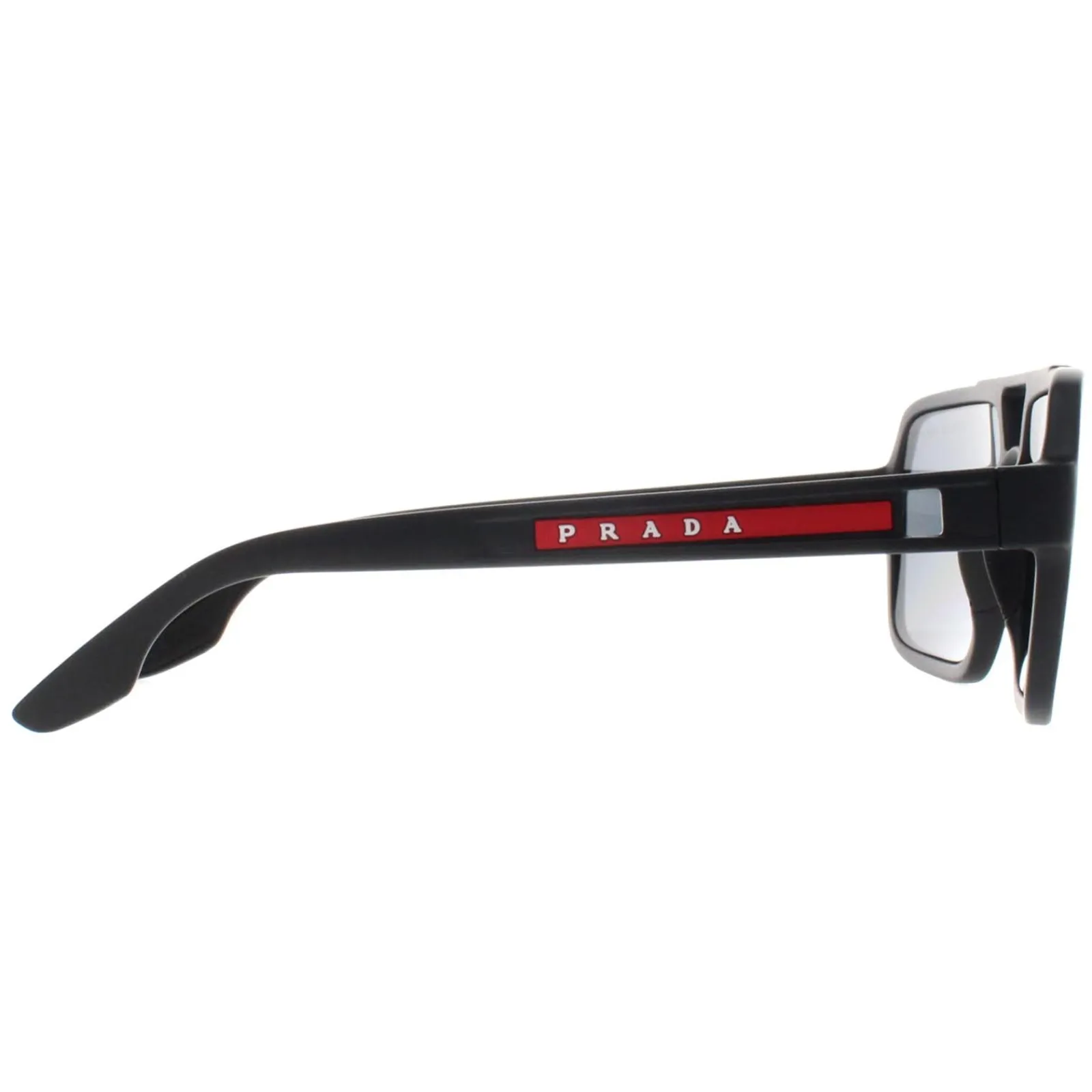 Prada Sport Polarised|Aviator^Sunglasses PS01XS DG002G Black Rubber Dark Grey Polarized