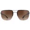 Prada Sport Polarised^Sunglasses PS60US DG1724 Gunmetal Rubber Brown Gradient Po