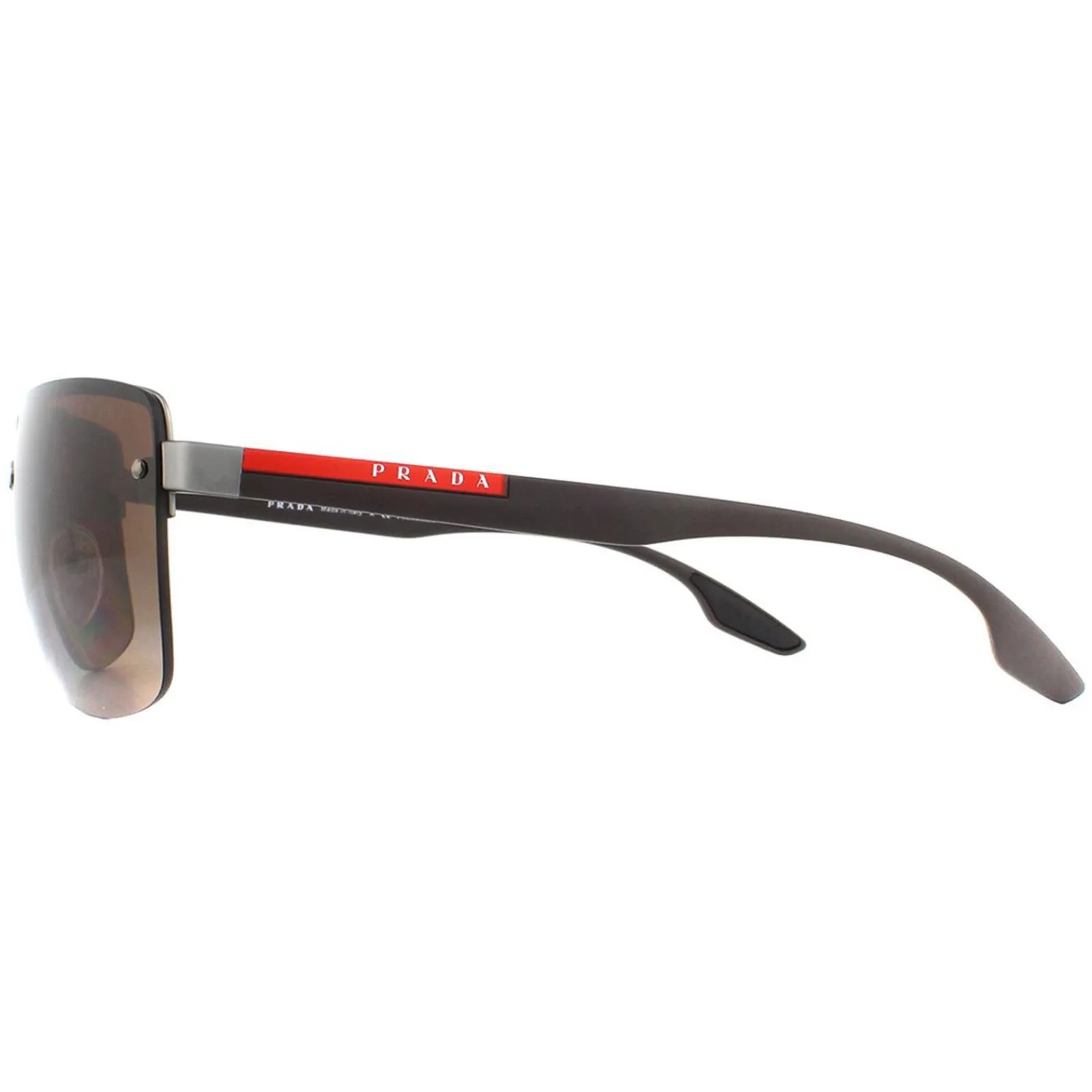 Prada Sport Polarised^Sunglasses PS60US DG1724 Gunmetal Rubber Brown Gradient Po