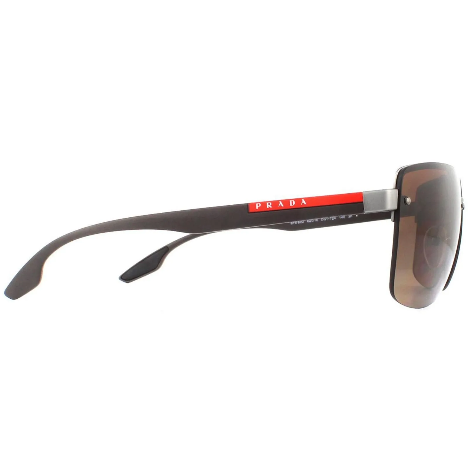 Prada Sport Polarised^Sunglasses PS60US DG1724 Gunmetal Rubber Brown Gradient Po