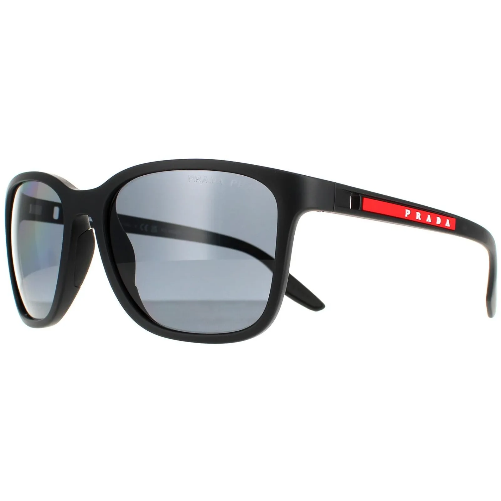 Prada Sport Polarised^Sunglasses PS02WS DG002G Black Rubber Dark Grey Polarized
