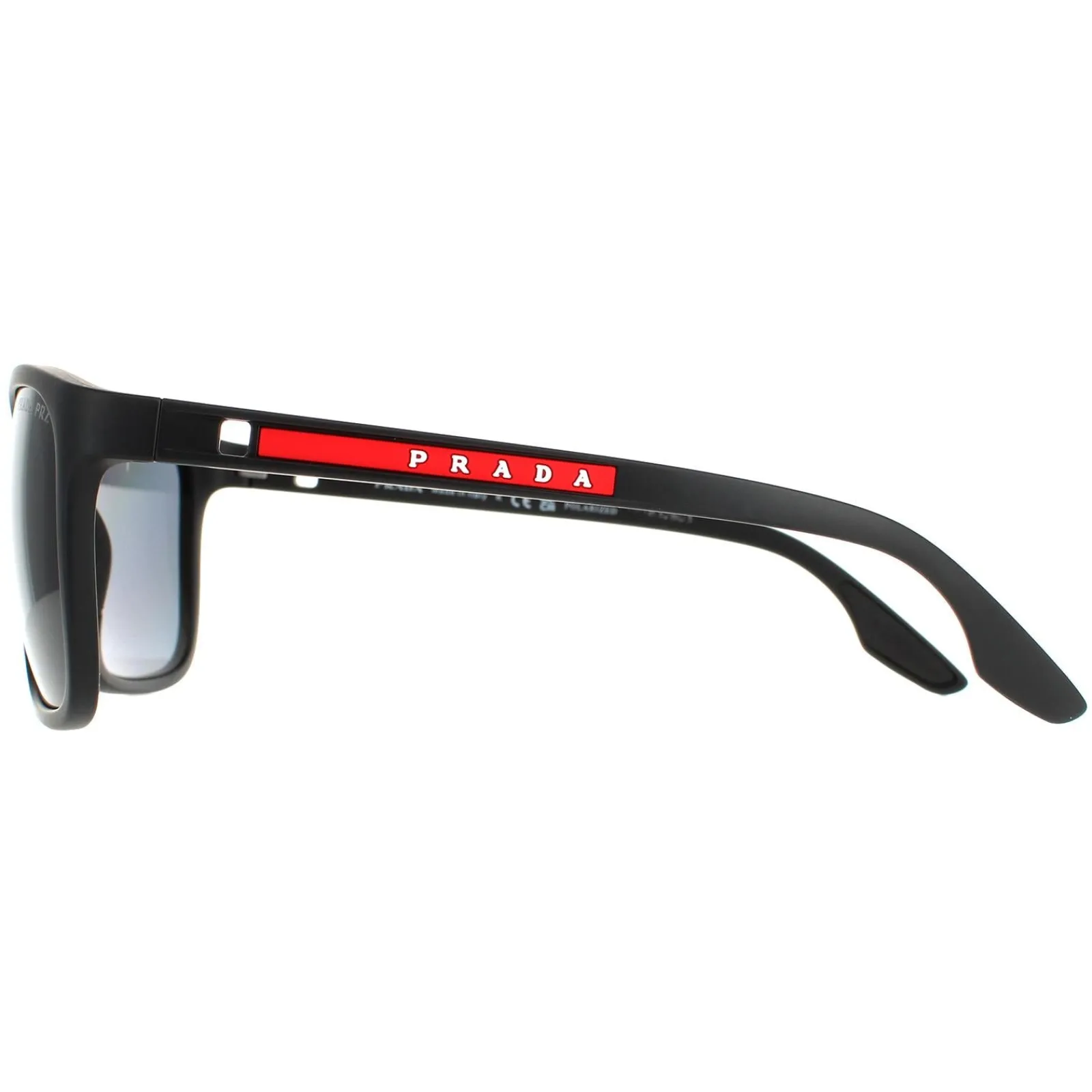 Prada Sport Polarised^Sunglasses PS02WS DG002G Black Rubber Dark Grey Polarized