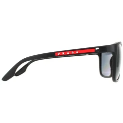 Prada Sport Polarised^Sunglasses PS02WS DG002G Black Rubber Dark Grey Polarized