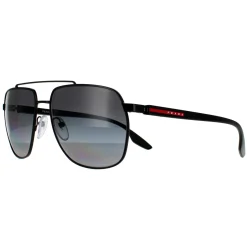 Prada Sport Polarised^Sunglasses PS55VS 1BO5W1 Matte Black Grey Gradient Polariz