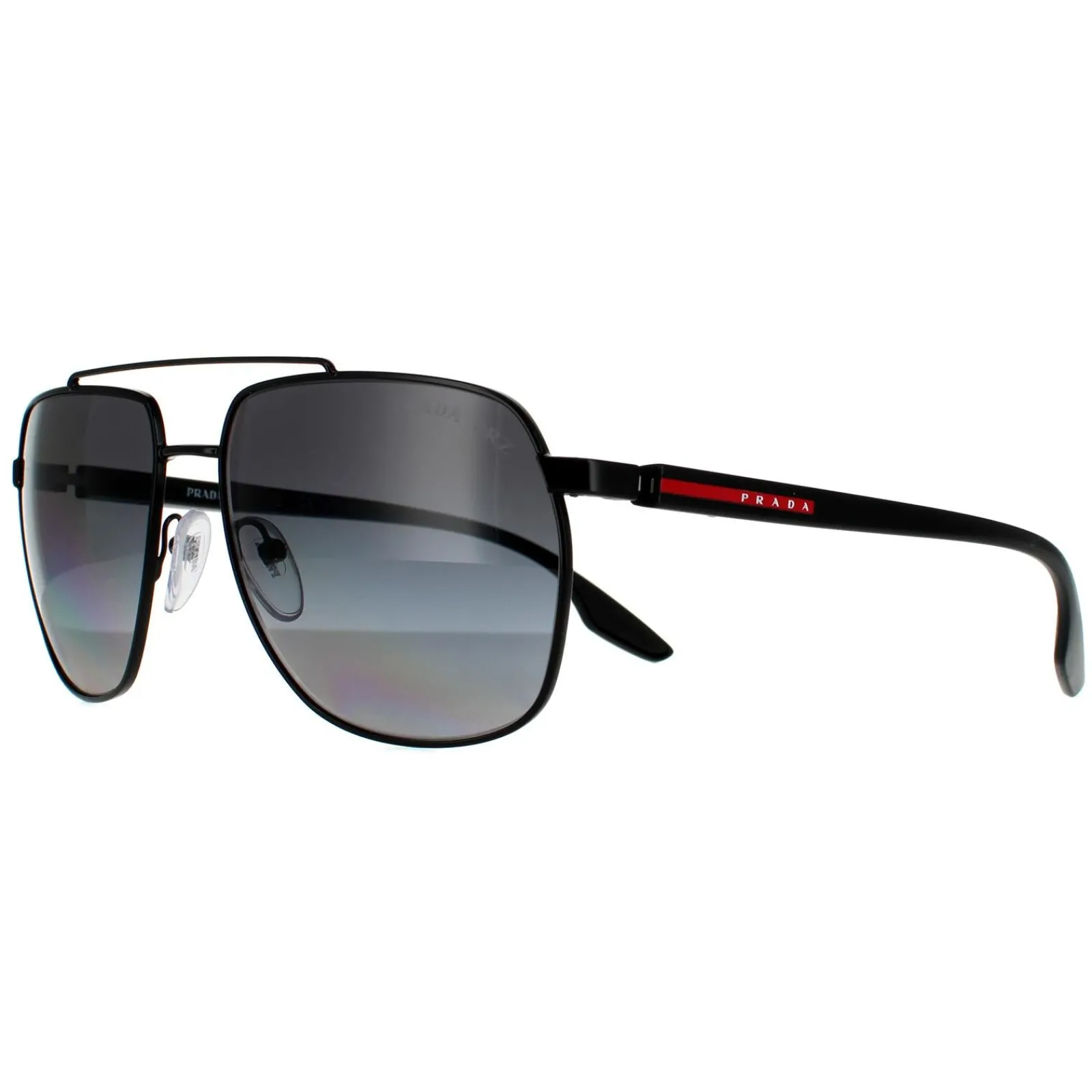 Prada Sport Polarised^Sunglasses PS55VS 1BO5W1 Matte Black Grey Gradient Polariz