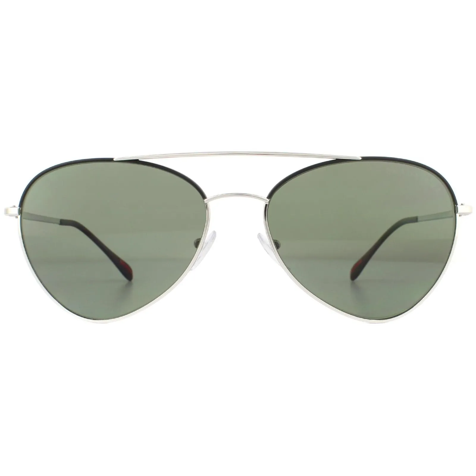 Prada Sport Polarised^Sunglasses 50SS GAQ5X1 Silver Black Green Polarized