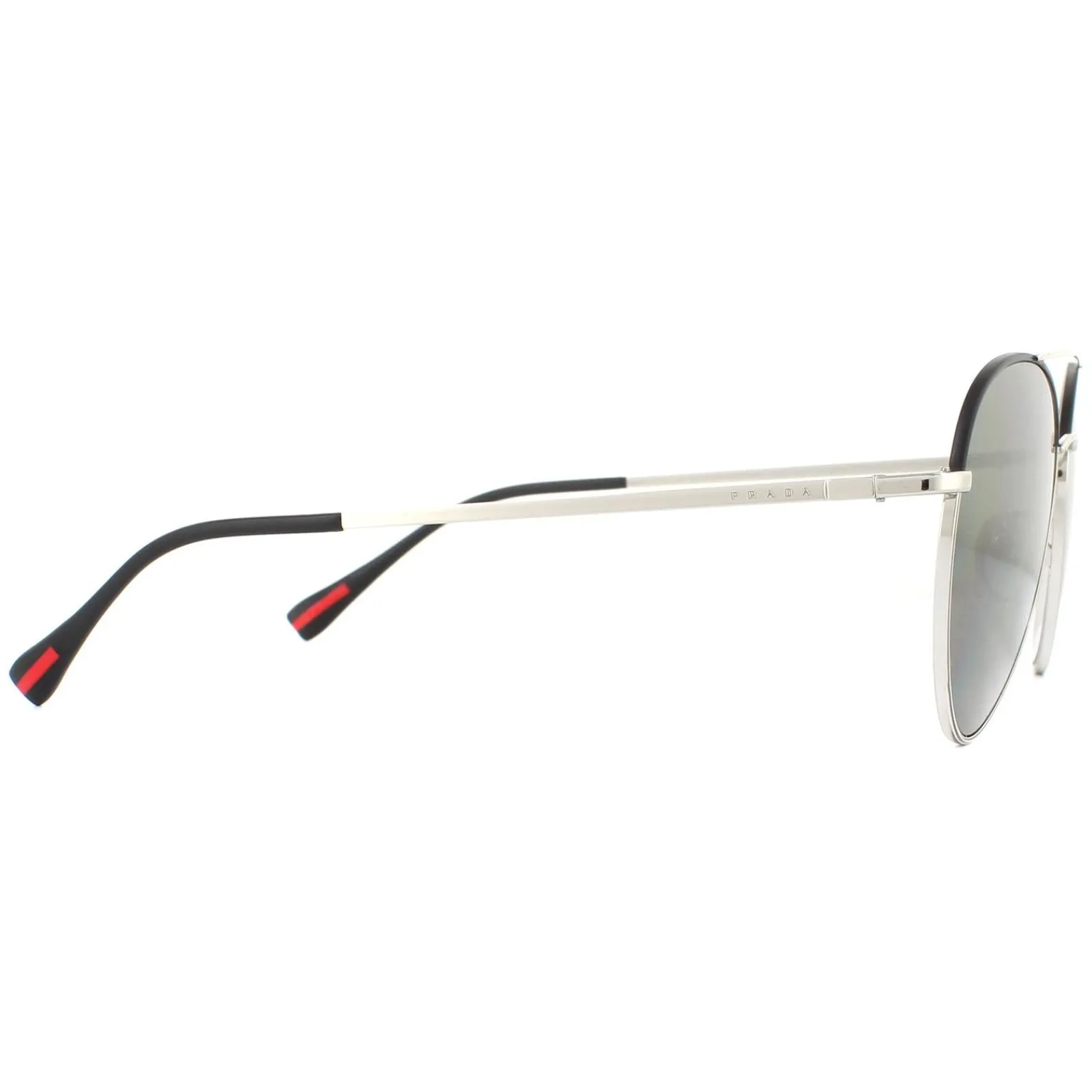 Prada Sport Polarised^Sunglasses 50SS GAQ5X1 Silver Black Green Polarized