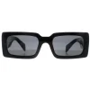 Prada Rectangle^Sunglasses PRA07S 1AB5S0 Black Dark Grey