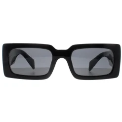 Prada Rectangle^Sunglasses PRA07S 1AB5S0 Black Dark Grey