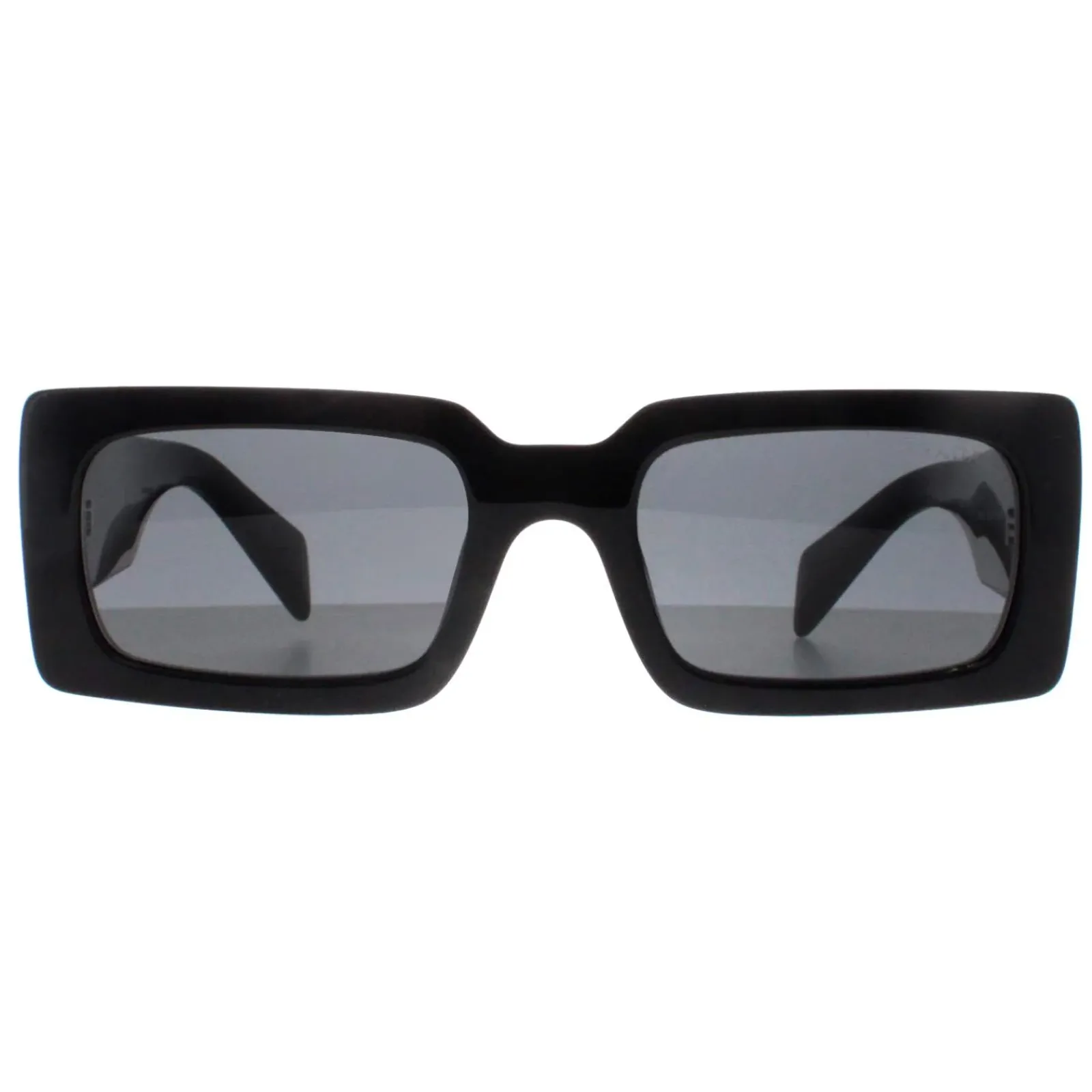 Prada Rectangle^Sunglasses PRA07S 1AB5S0 Black Dark Grey