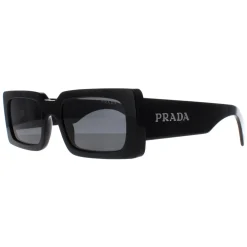 Prada Rectangle^Sunglasses PRA07S 1AB5S0 Black Dark Grey