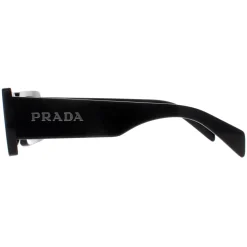 Prada Rectangle^Sunglasses PRA07S 1AB5S0 Black Dark Grey