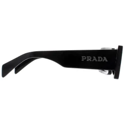 Prada Rectangle^Sunglasses PRA07S 1AB5S0 Black Dark Grey