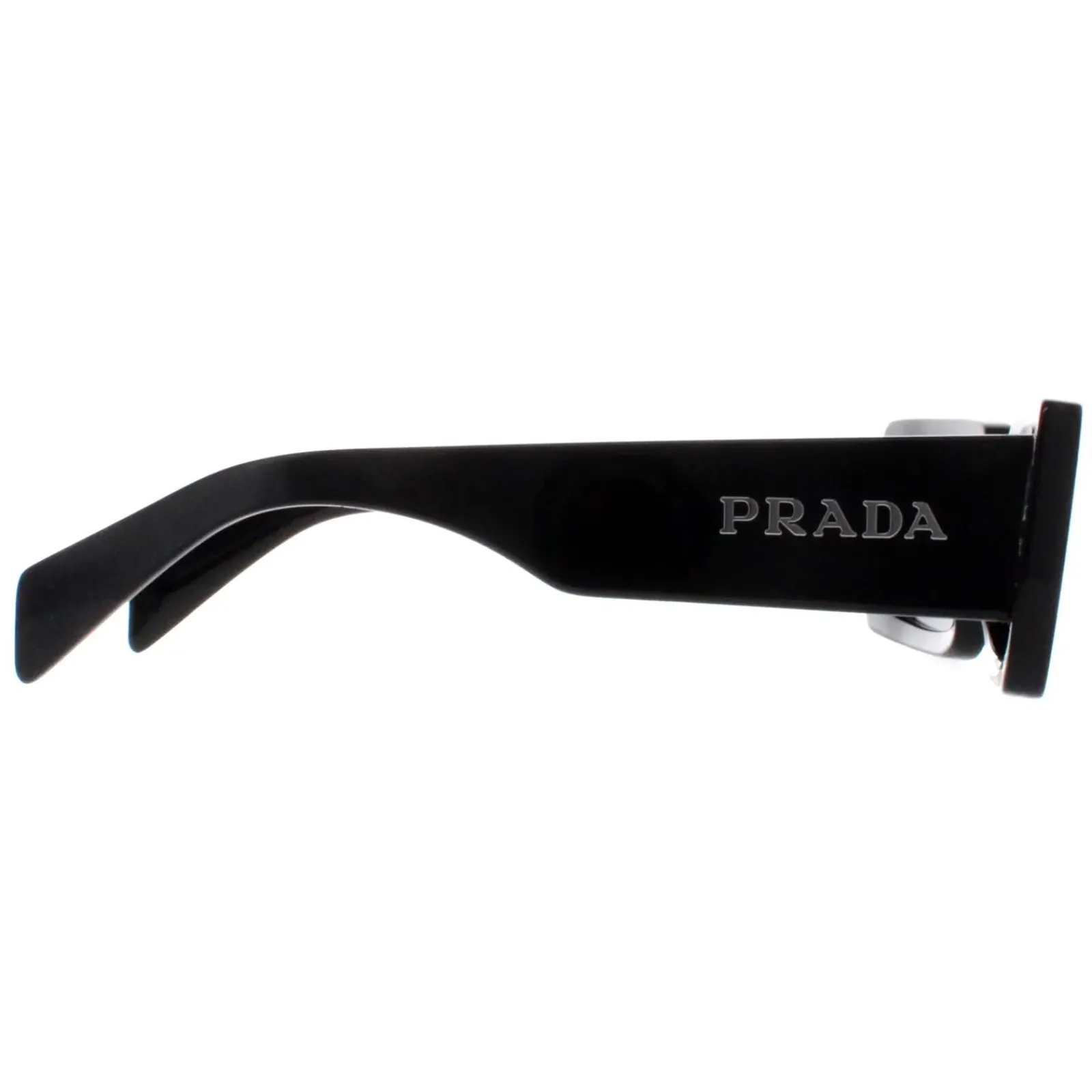 Prada Rectangle^Sunglasses PRA07S 1AB5S0 Black Dark Grey