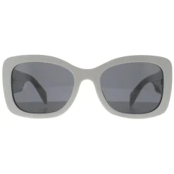 Prada Prada|Oval^Sunglasses PRA08S 1425S0 Talc Dark Grey