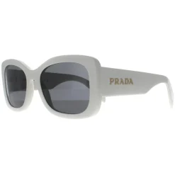 Prada Prada|Oval^Sunglasses PRA08S 1425S0 Talc Dark Grey