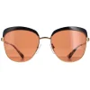 Prada Square|Prada^Sunglasses PR51TS LAX6N0 Antique Gold Black Brown