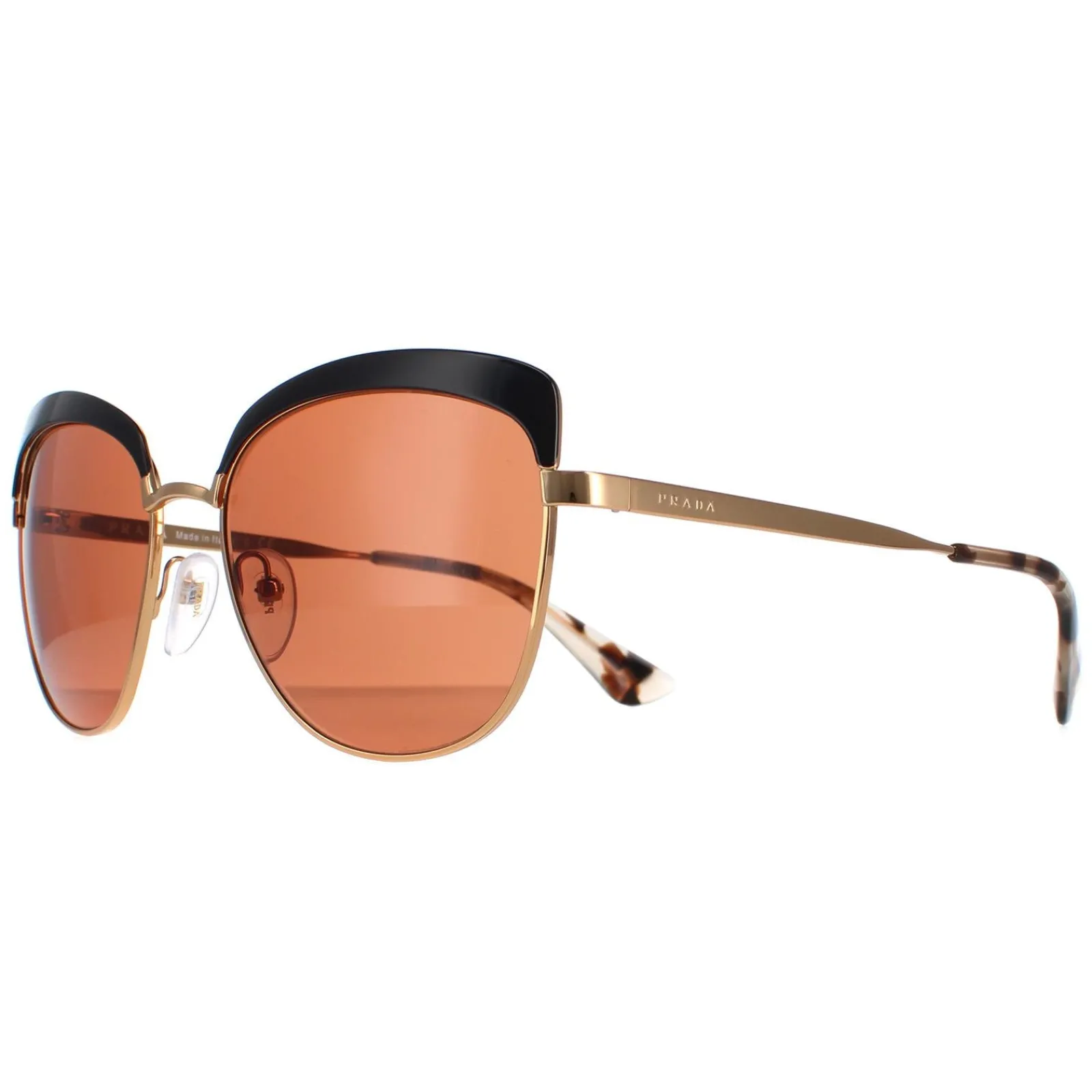 Prada Square|Prada^Sunglasses PR51TS LAX6N0 Antique Gold Black Brown