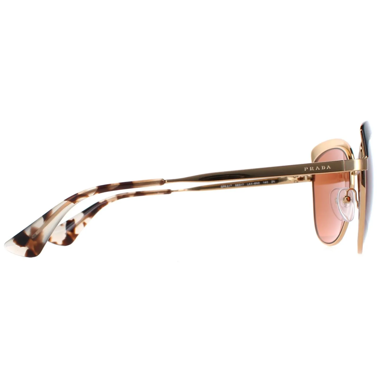 Prada Square|Prada^Sunglasses PR51TS LAX6N0 Antique Gold Black Brown