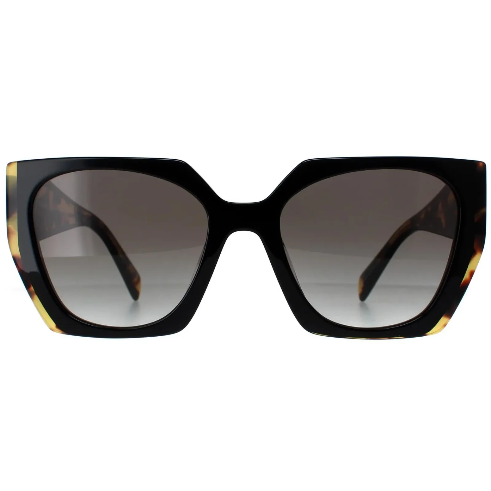 Prada Prada|Rectangle^Sunglasses PR15WS 3890A7 Black and Medium Tortoise Light Grey Gr