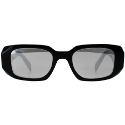 Prada Prada|Rectangle^Sunglasses PR17WS 1AB2B0 Black Light Grey Mirror Silver