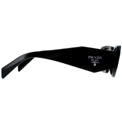 Prada Prada|Rectangle^Sunglasses PR17WS 1AB2B0 Black Light Grey Mirror Silver