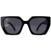 Prada Prada|Rectangle^Sunglasses PR15WS 1AB5Z1 Black Dark Grey Polarized