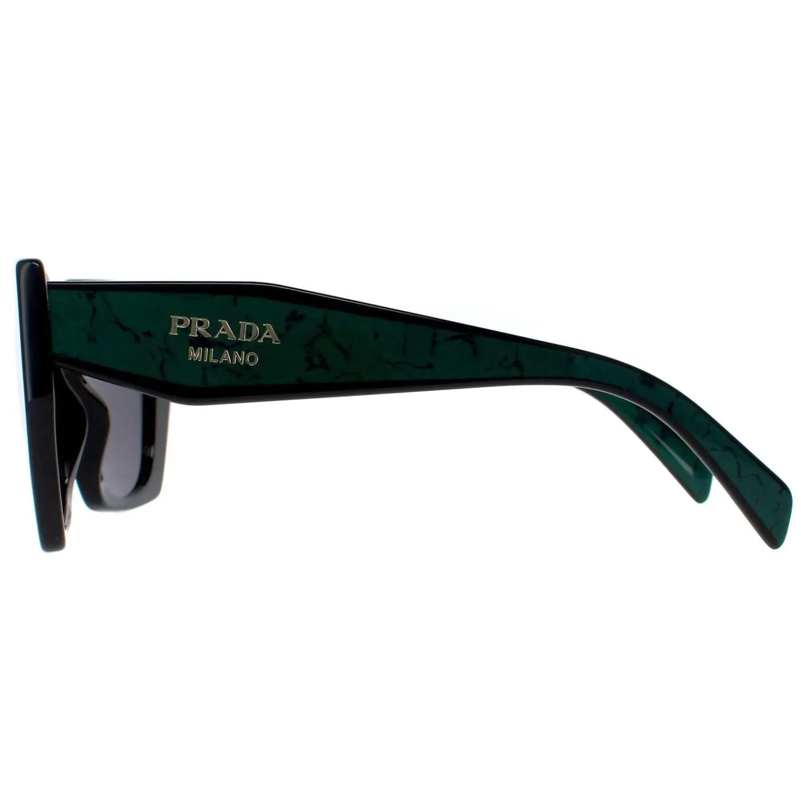 Prada Prada|Rectangle^Sunglasses PR15WS 1AB5Z1 Black Dark Grey Polarized