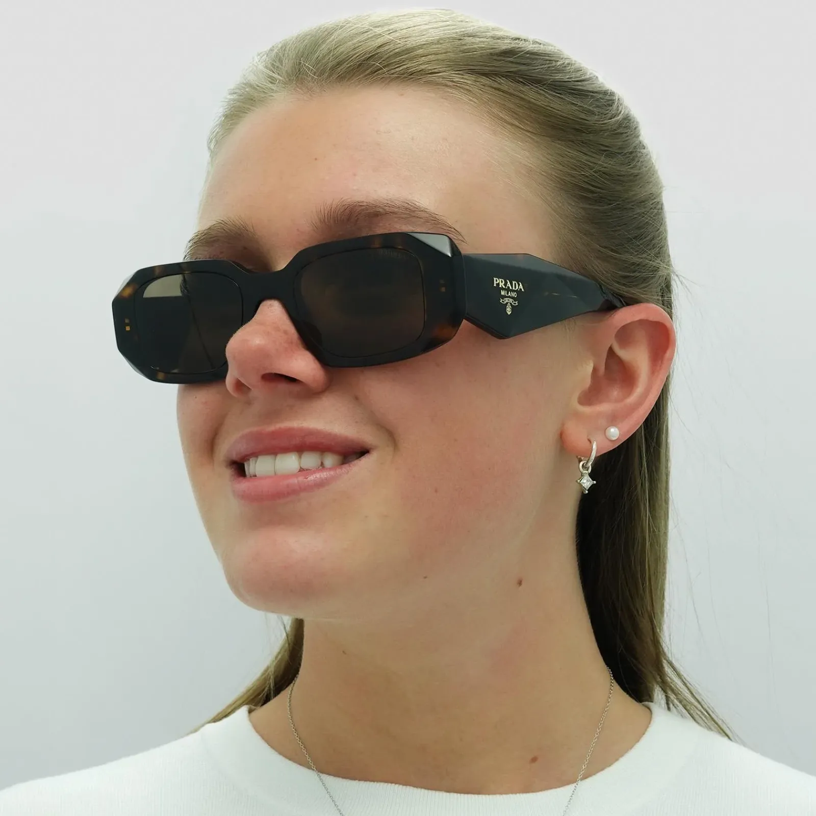 Prada Prada|Rectangle^Sunglasses PR17WS 2AU8C1 Tortoise Brown