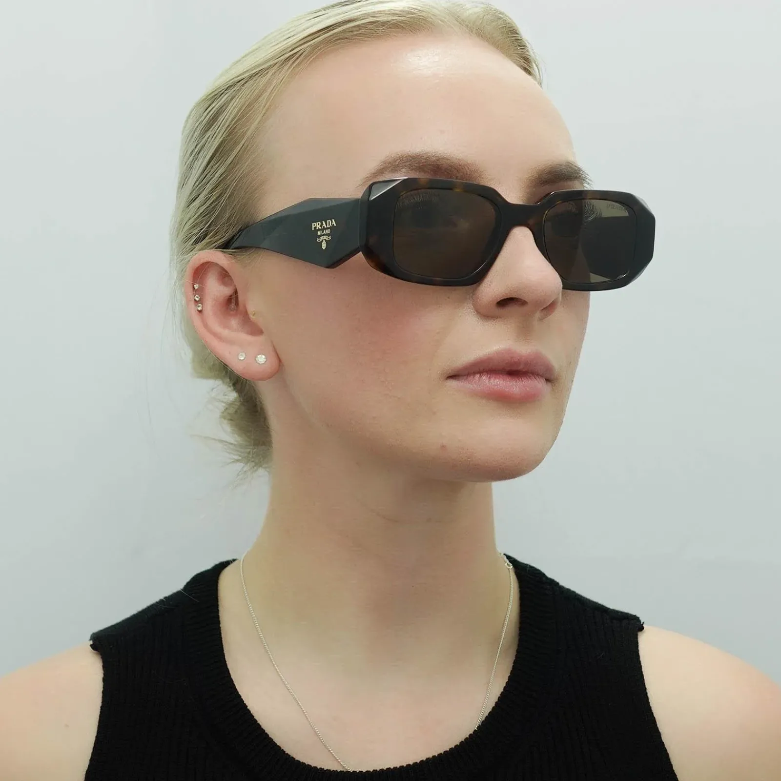 Prada Prada|Rectangle^Sunglasses PR17WS 2AU8C1 Tortoise Brown