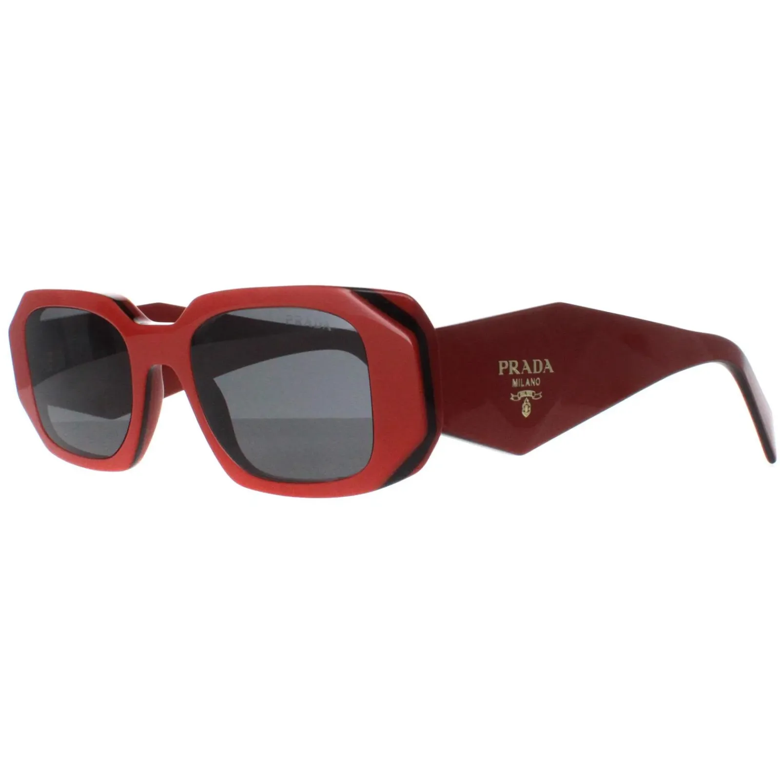Prada Rectangle^Sunglasses PR17WS 12N5S0 Orange Black Dark Grey