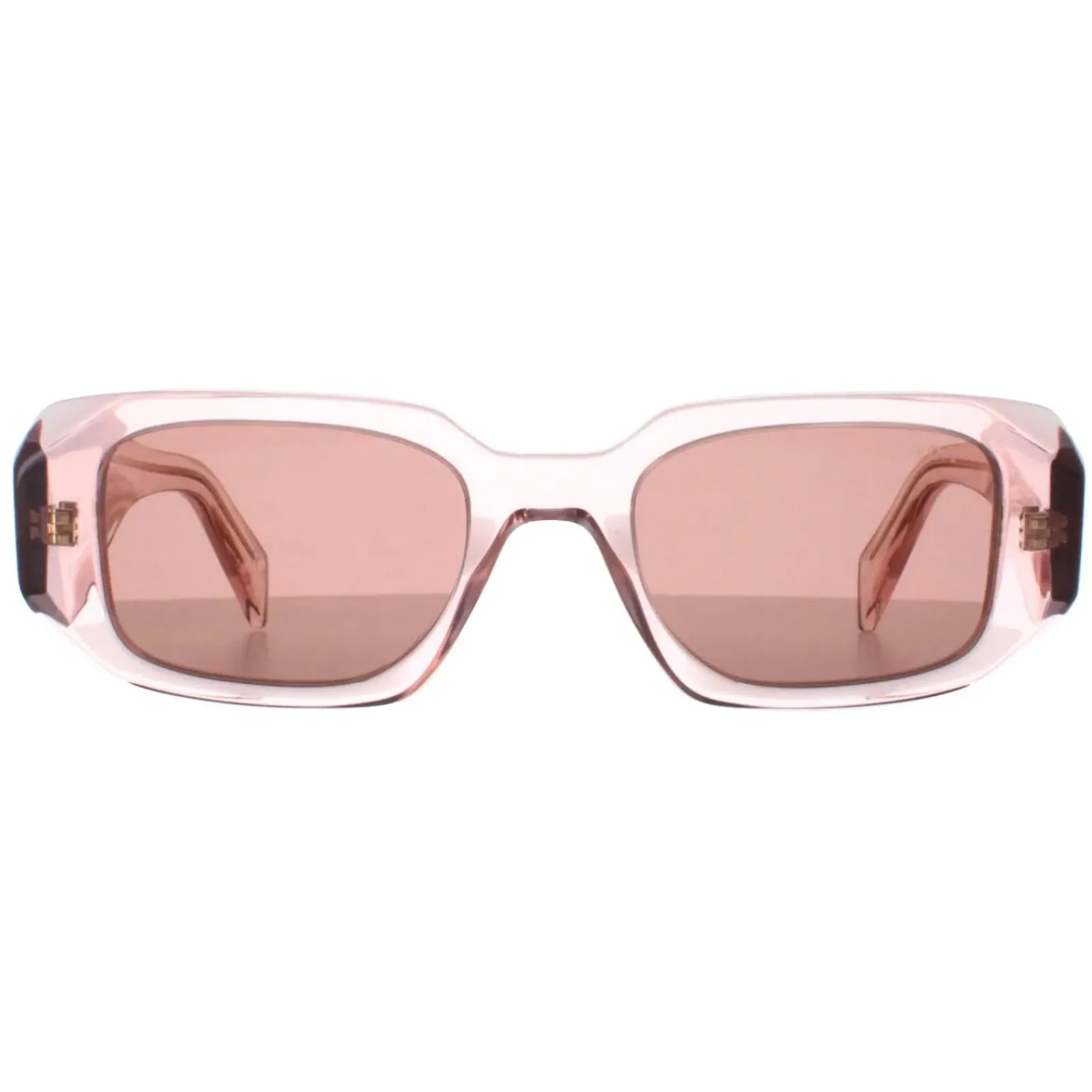 Prada Prada|Rectangle^Sunglasses PR17WS 19Q10D Transparent Peach Light Brown