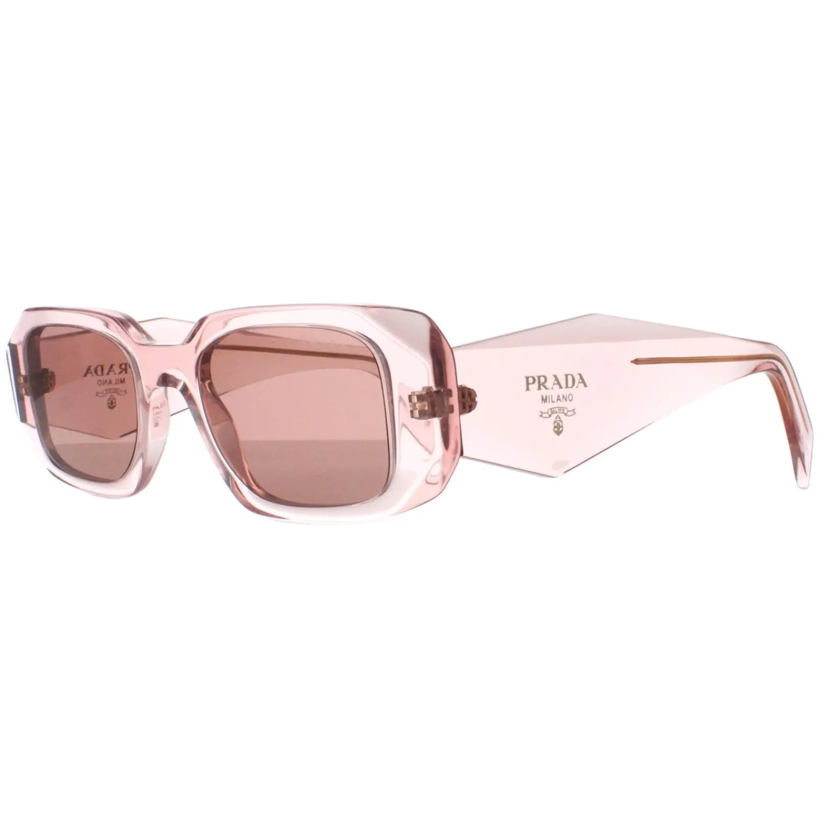 Prada Prada|Rectangle^Sunglasses PR17WS 19Q10D Transparent Peach Light Brown