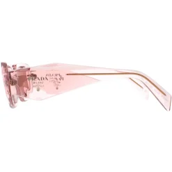 Prada Prada|Rectangle^Sunglasses PR17WS 19Q10D Transparent Peach Light Brown