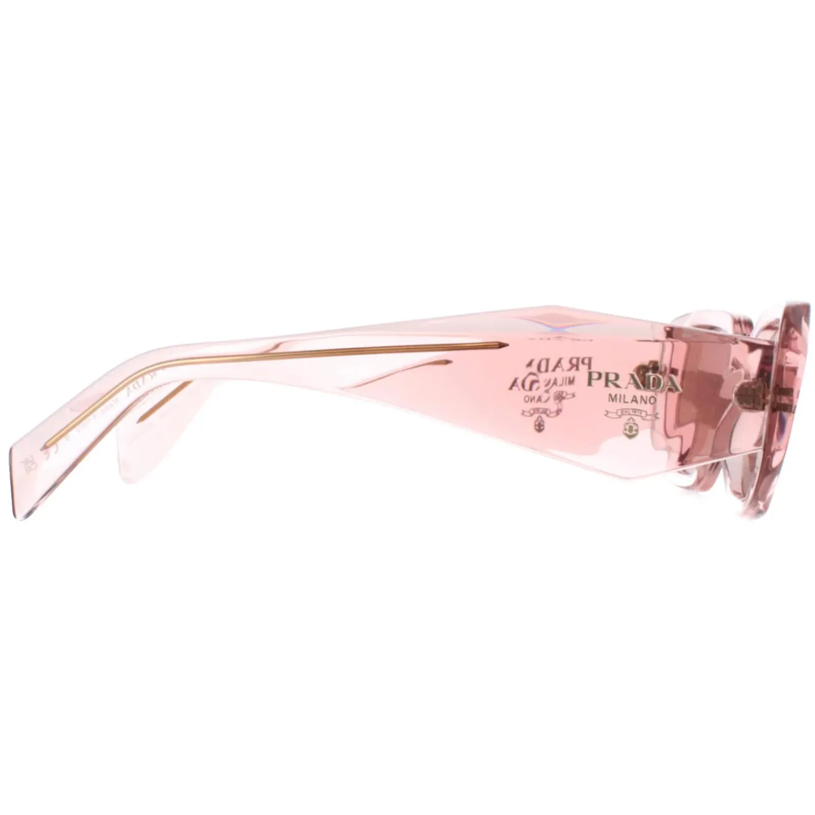 Prada Prada|Rectangle^Sunglasses PR17WS 19Q10D Transparent Peach Light Brown