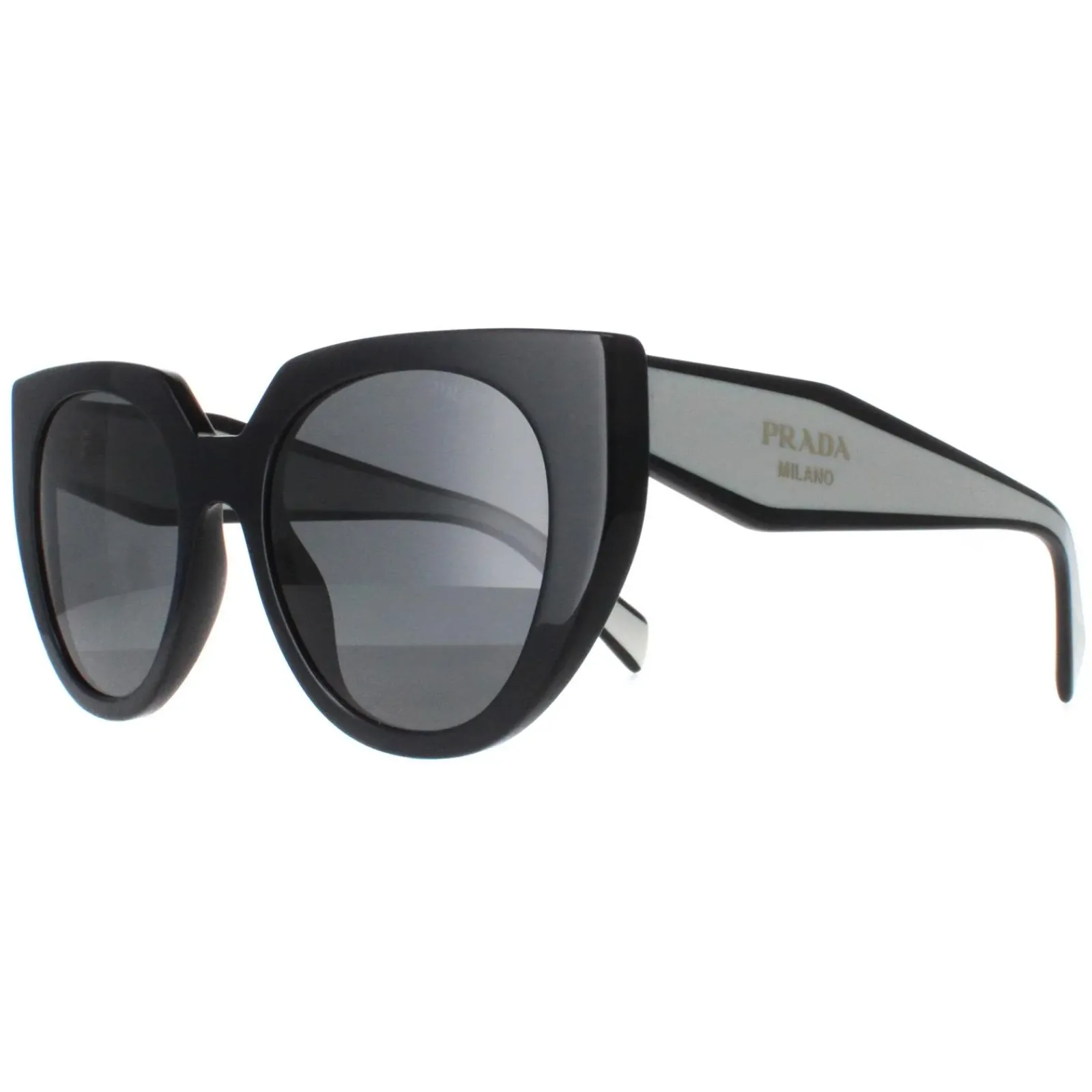 Prada Prada|Cat-Eye^Sunglasses PR14WS 09Q5S0 Black and Talc Dark Grey