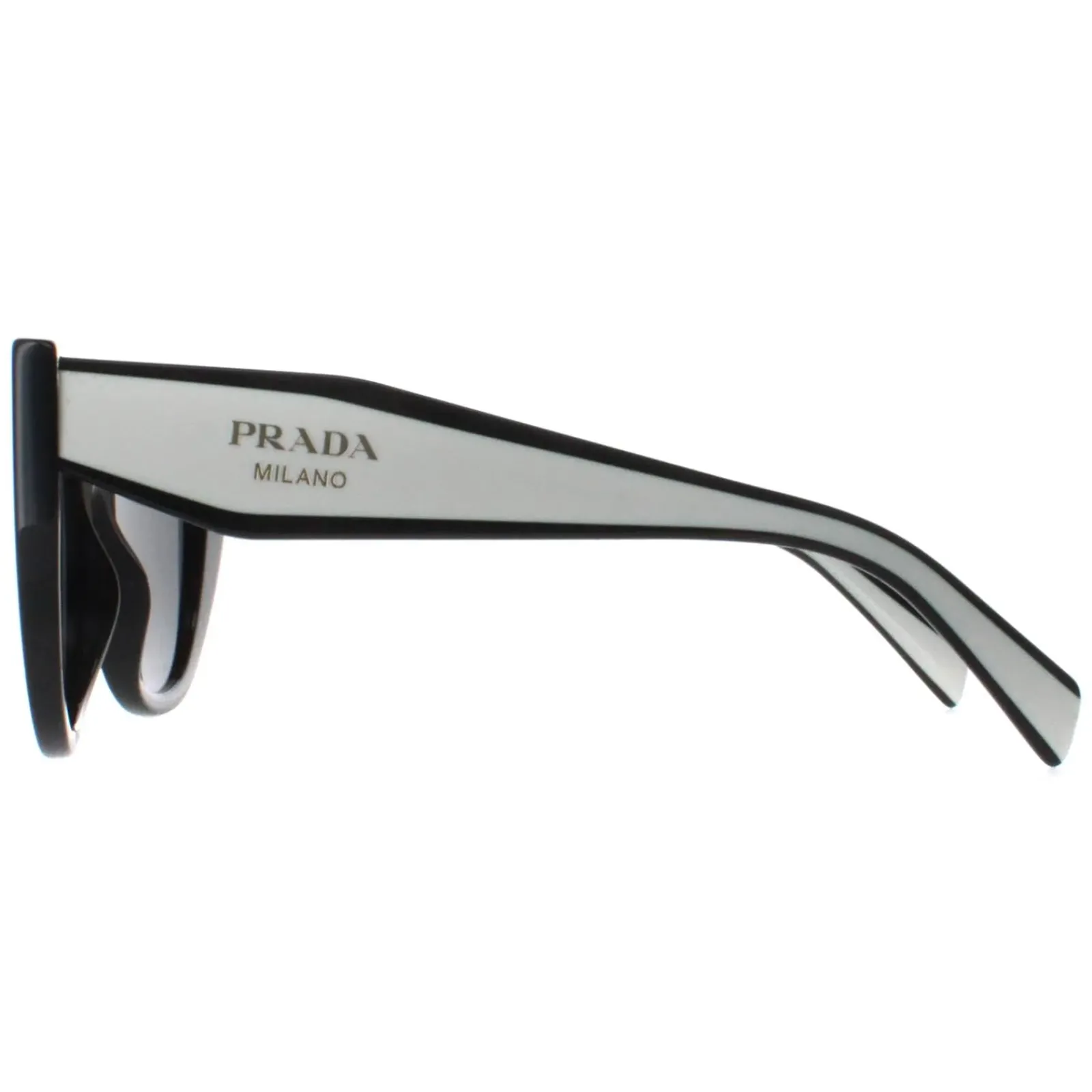 Prada Prada|Cat-Eye^Sunglasses PR14WS 09Q5S0 Black and Talc Dark Grey