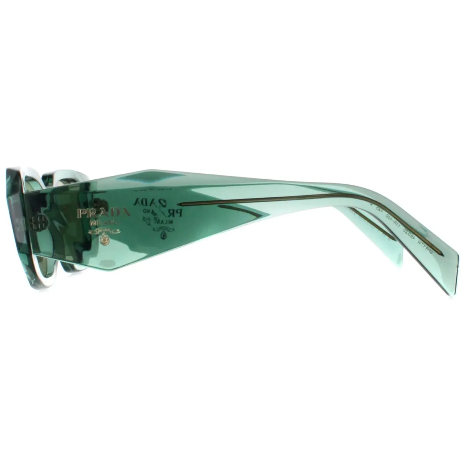 Prada Prada|Rectangle^Sunglasses PR17WS 11R10E Transparent Sage Green Mirror Internal