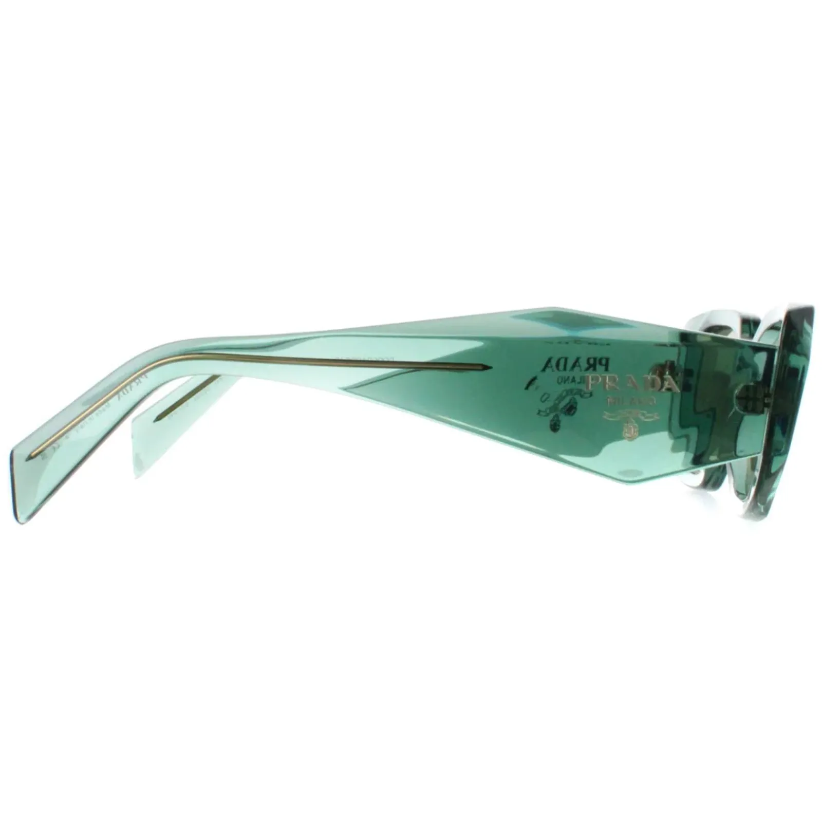 Prada Prada|Rectangle^Sunglasses PR17WS 11R10E Transparent Sage Green Mirror Internal