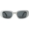 Prada Rectangle|Prada^Sunglasses PR17WS 1425S0 Talc Dark Grey