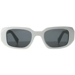 Prada Rectangle|Prada^Sunglasses PR17WS 1425S0 Talc Dark Grey